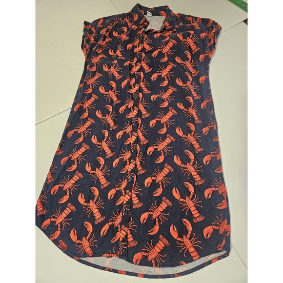 Old Navy Dresses & Skirts - Old Navy Lobster Shirt Dress Tunic Short Sleeve Blue Red Kitsch Size Medium Fish